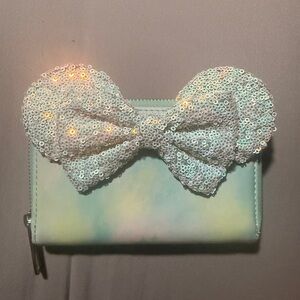 Disney Loungefly Minnie Sequin Bow Wallet